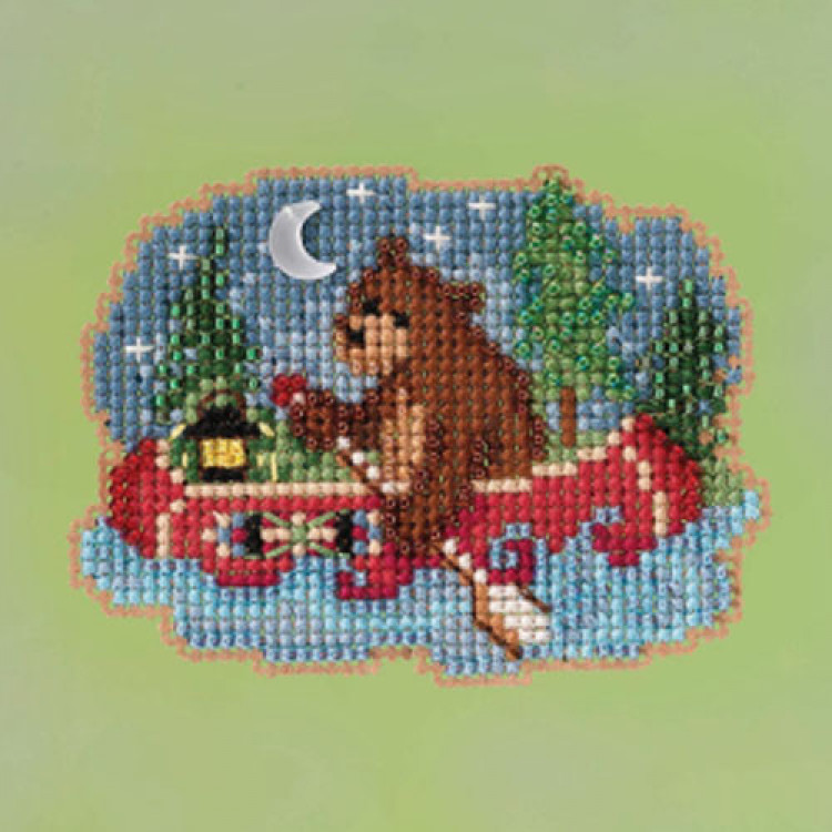 Bear Canoe cross stitch/beading kit