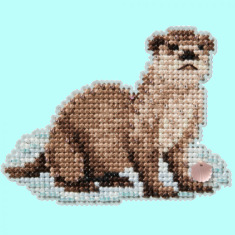 Otter cross stitch/beading kit