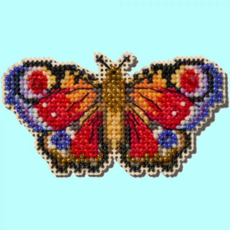 Peacock Butterfly cross stitch/beading kit