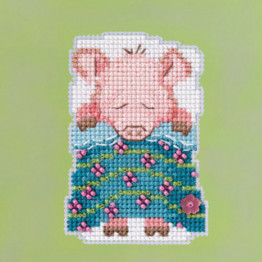 Pig in a Blanket cross stitch/beading kit