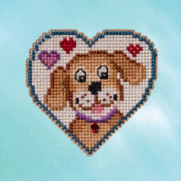 Puppy Love cross stitch/beading kit Puppy Love cross stitch/beading kit