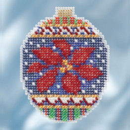 Christmas Poinsettia cross stitch/beading kit Christmas Poinsettia cross stitch/beading kit