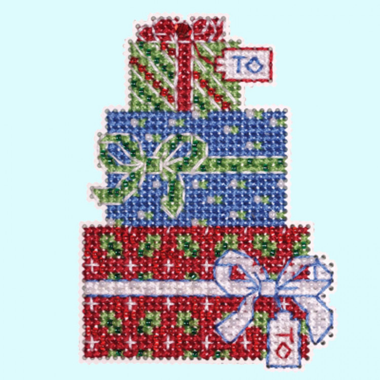 Gift Trio cross stitch/beading kit Gift Trio cross stitch/beading kit