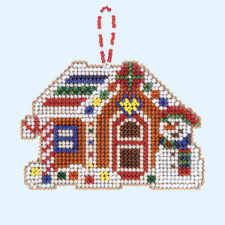 Gingerbread Cabin cross stitch/beading kit