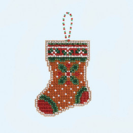 Gingerbread Stocking cross stitch/beading kit