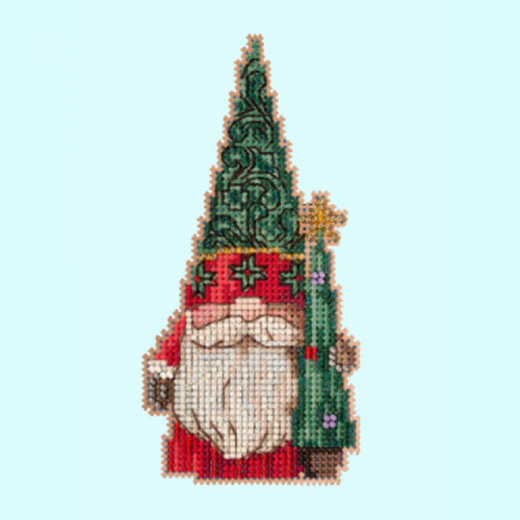 Gnome With Tree cross stitch/beading kit