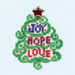 Joy, Hope, Love cross stitch/beading kit