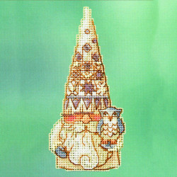 Owl Gnome cross stitch/beading kit Owl Gnome cross stitch/beading kit
