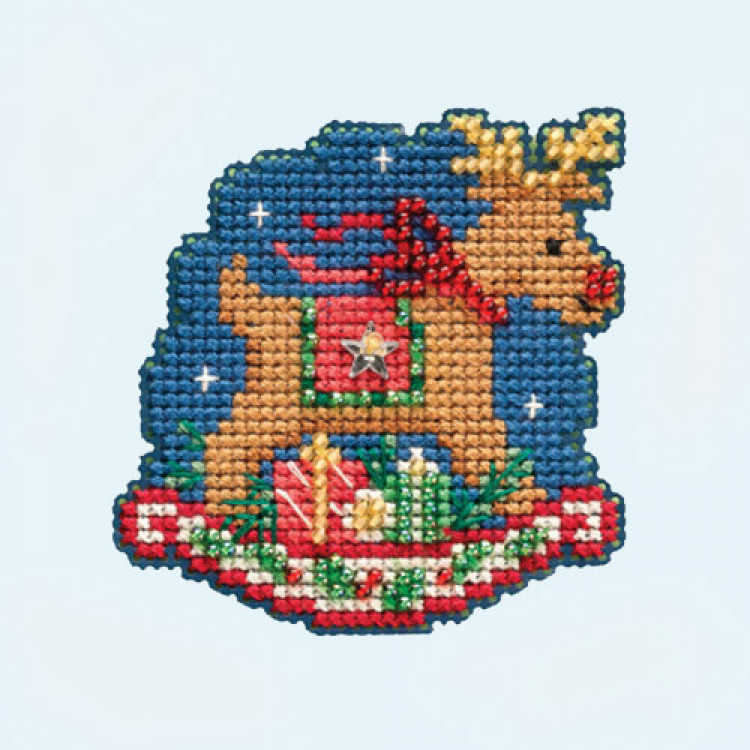 Rocking Reindeer cross stitch/beading kit