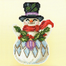 Snowman with Holly cross stitch/beading kit Snowman with Holly cross stitch/beading kit