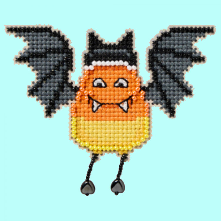 Batty Corn cross stitch/beading kit