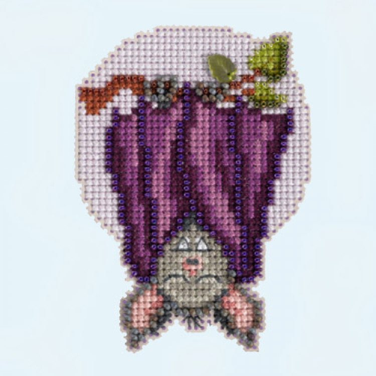 Batty cross stitch/beading kit