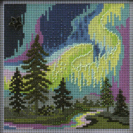 Aurora Borealis cross stitch/beading kit