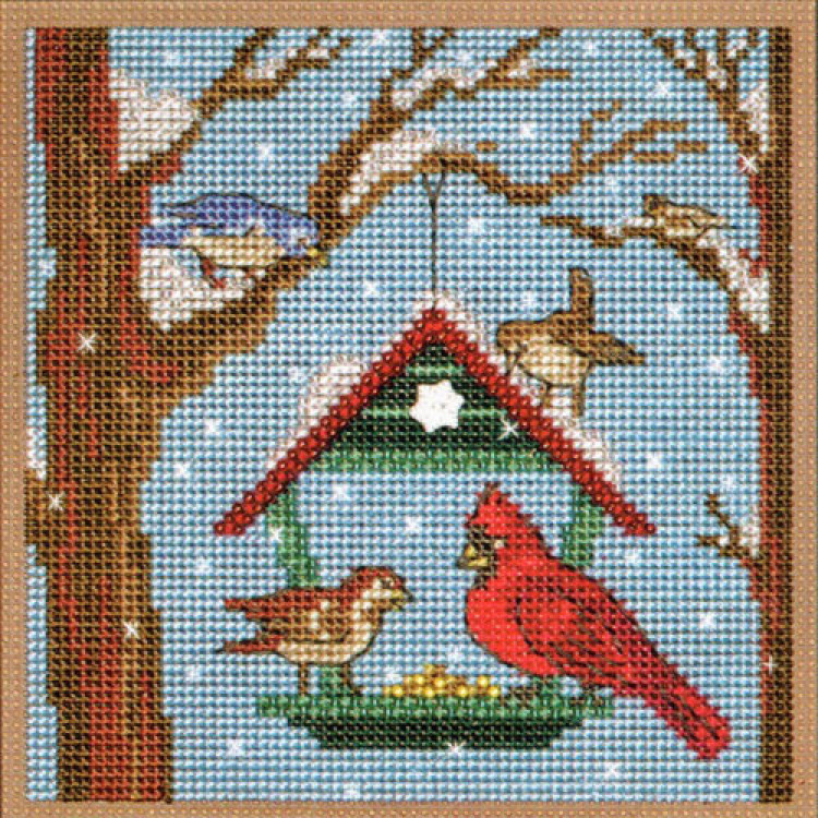 Bird Feeder cross stitch/beading kit
