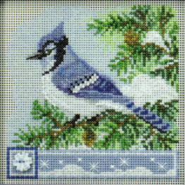 Blue Jay cross stitch/beading kit