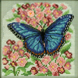 Blue Morpho Butterfly cross stitch/beading kit