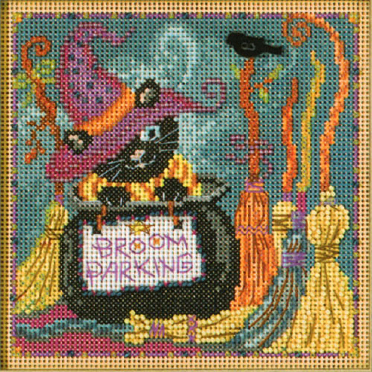 Broom Parking cross stitch/beading kit