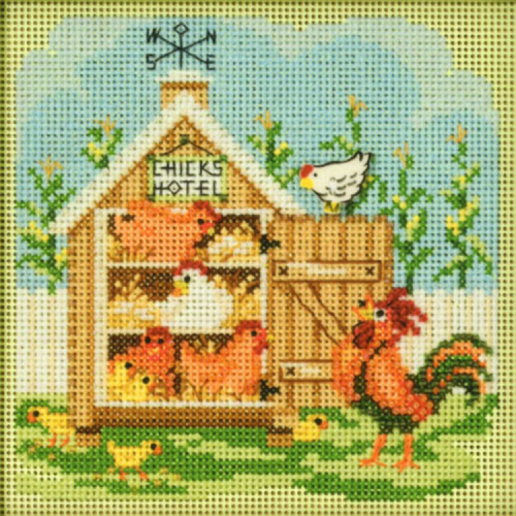 Chicks Hotel cross stitch/beading kit