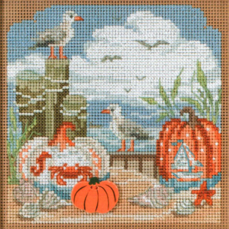 Fall Beach cross stitch/beading kit