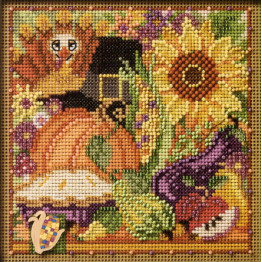 Fall Collage cross stitch/beading kit