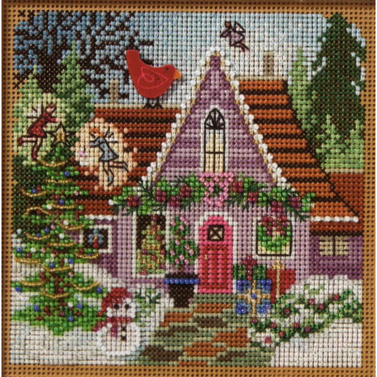 Festive Fairy Cottage cross stitch/beading kit Festive Fairy Cottage cross stitch/beading kit