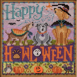 Happy Howl-oween cross stitch/beading kit