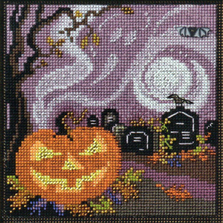 Haunted Graveyard cross stitch/beading kit