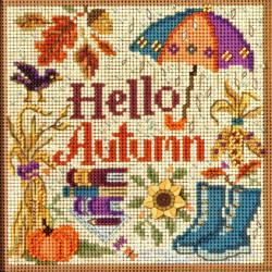 Hello Autumn cross stitch/beading kit