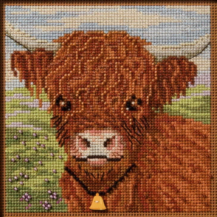 Highland Cow cross stitch/beading kit Highland Cow cross stitch/beading kit
