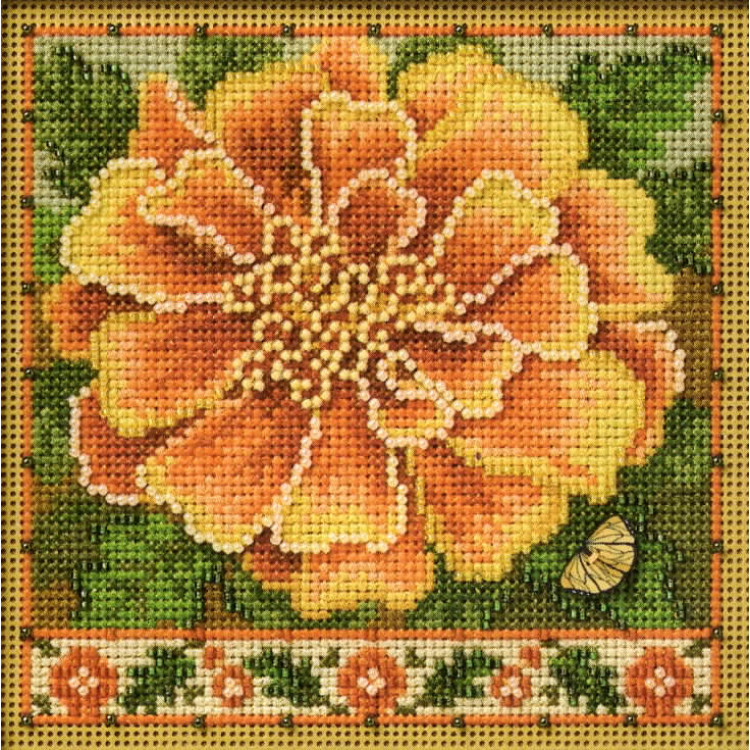 Marigold cross stitch/beading kit Marigold cross stitch/beading kit