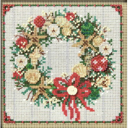 Seashell Wreath cross stitch/beading kit