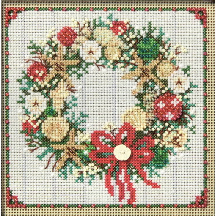 Seashell Wreath cross stitch/beading kit Seashell Wreath cross stitch/beading kit