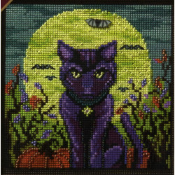 Spooky Cat cross stitch/beading kit