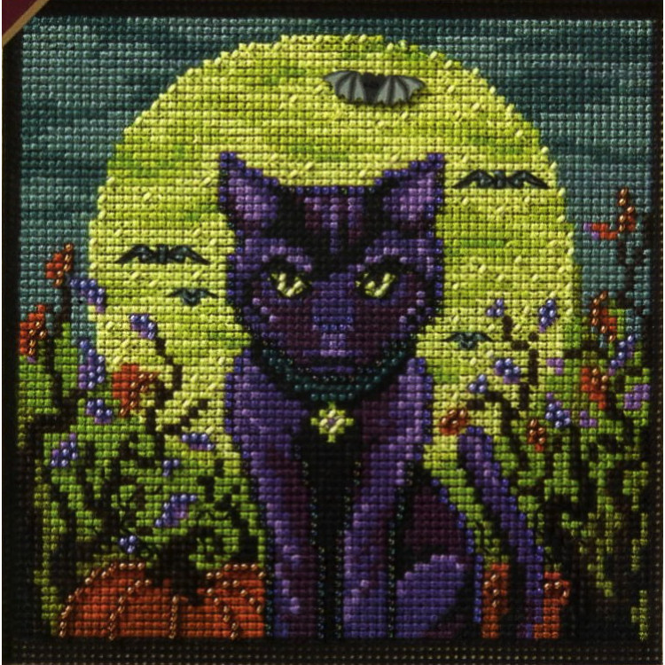 Spooky Cat cross stitch/beading kit Spooky Cat cross stitch/beading kit