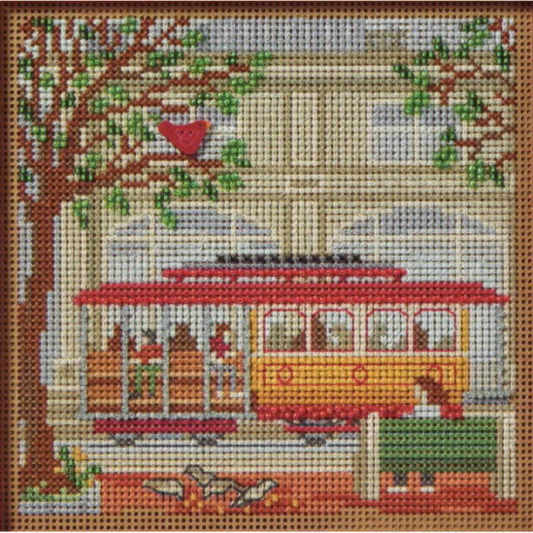 Trolley Car cross stitch/beading kit Trolley Car cross stitch/beading kit