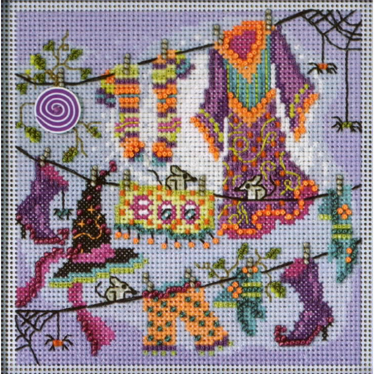 Wanda's Clothesline cross stitch/beading kit Wanda's Clothesline cross stitch/beading kit