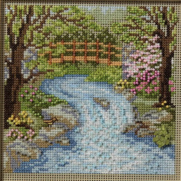 Waterfall cross stitch/beading kit