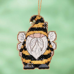 Bee Gnome cross stitch/beading kit