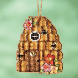 Bee Hive House cross stitch/beading kit