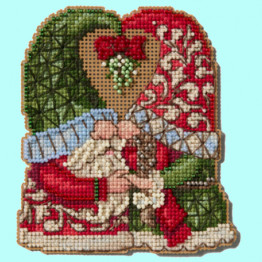 Mistletoe Couple Gnomes cross stitch/beading kit Mistletoe Couple Gnomes cross stitch/beading kit