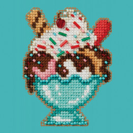 Ice Cream Sundae cross stitch/beading kit