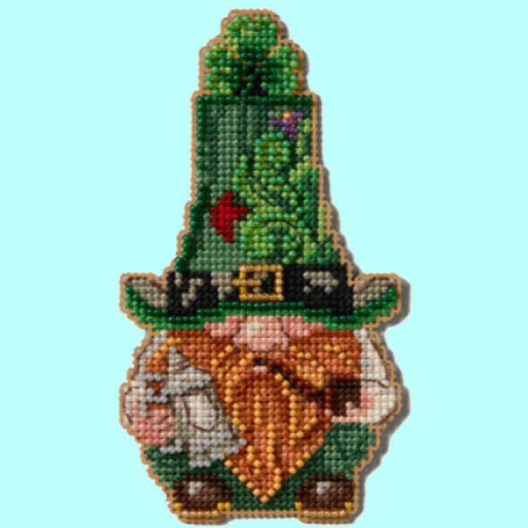 Leprechaun with Stein cross stitch/beading kit