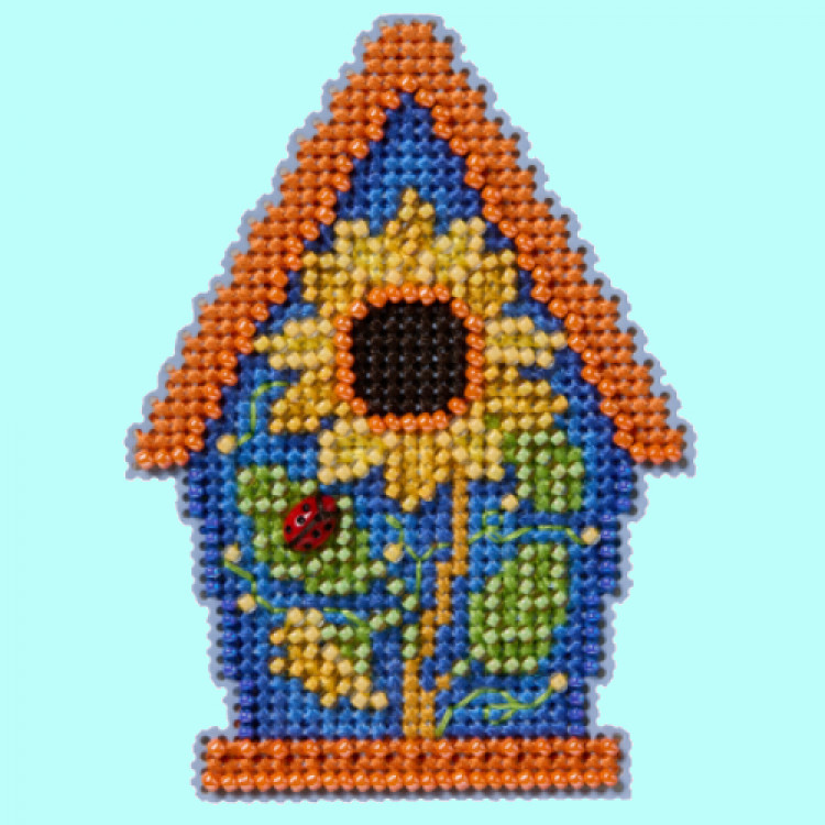 Painted Birdhouse cross stitch/beading kit