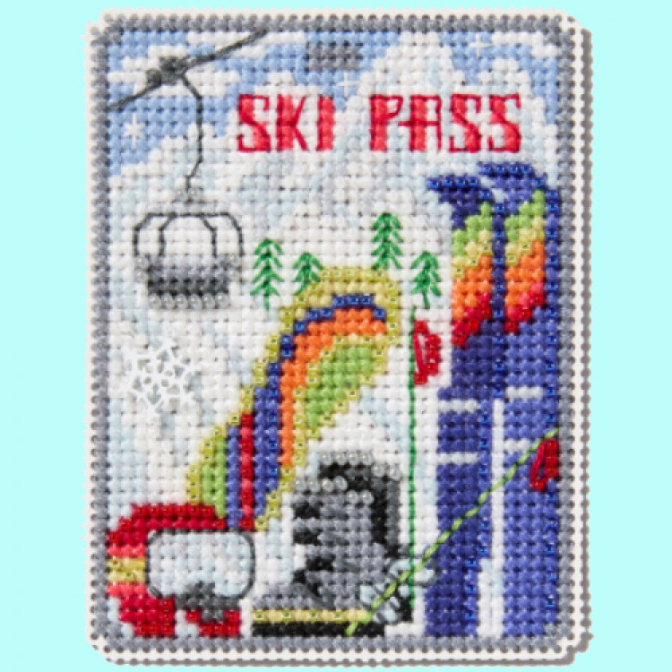 Ski Pass cross stitch/beading kit Ski Pass cross stitch/beading kit