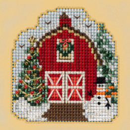 Winter Barn cross stitch/beading kit