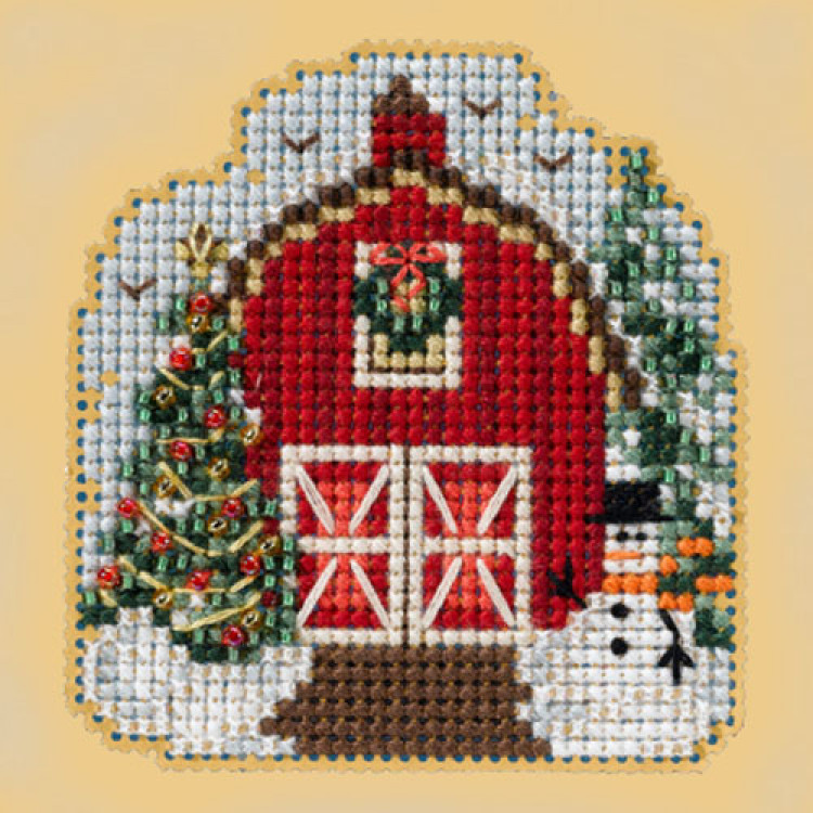 Winter Barn cross stitch/beading kit