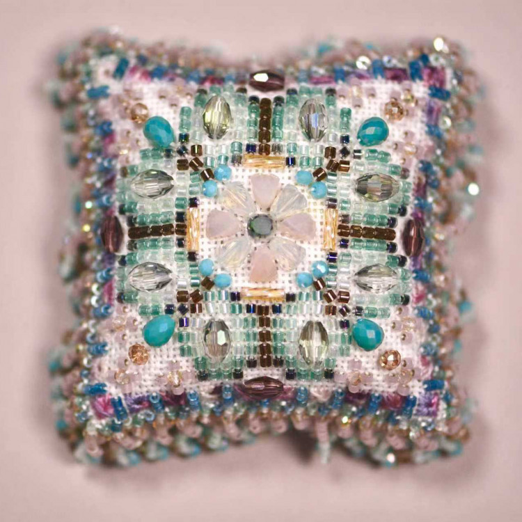 Blue Heart Flower Pincushion