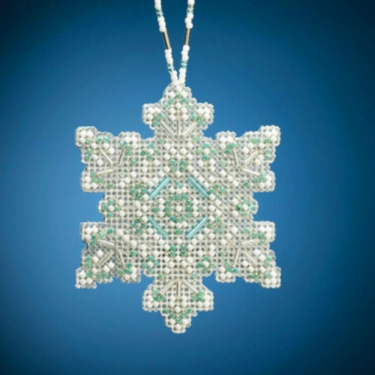 Aqua Mist Snowflake cross stitch/beading kit