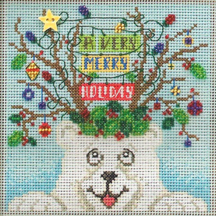 Beary Merry Christmas cross stitch/beading kit