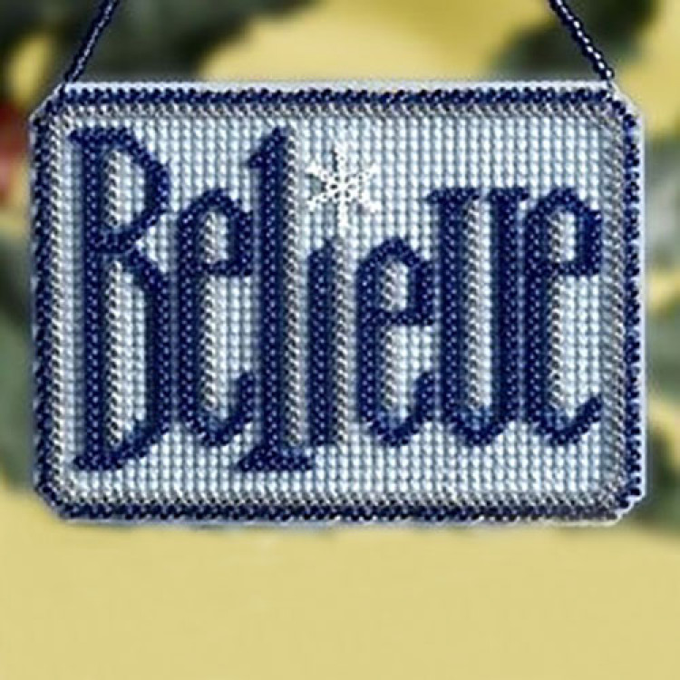 Believe cross stitch/beading kit